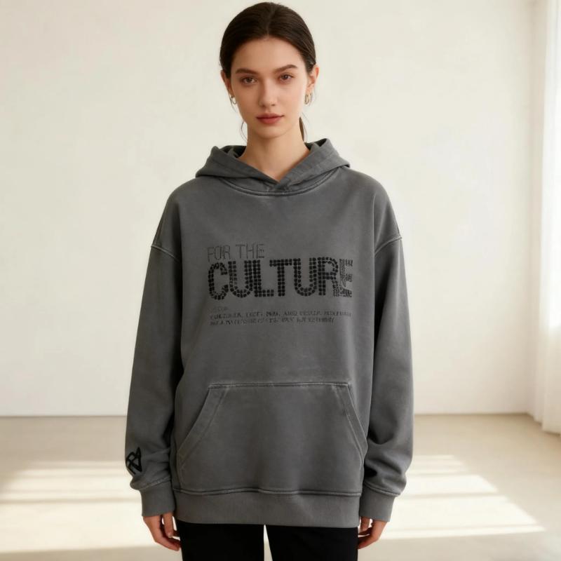 Kyn Apparel Retro Fashion Hoodies Autumn New Loose American Personalized Clothing Trend Letter Rhinestones Trendy