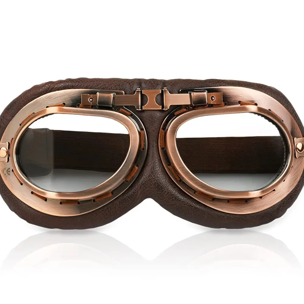 Steam Punk Motorcycle Goggles, Vintage Pilot Style Eyewear, Retro Fashion Accessory, Unique Steam Punk Design, Perfect for Motorbike Enthusiasts