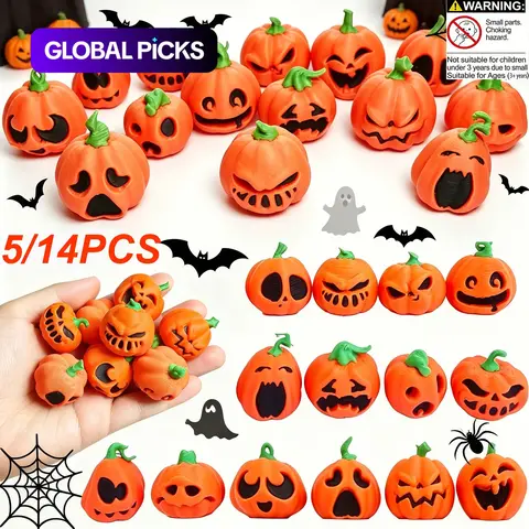 Halloween 3D Printed Pumpkin Ornaments, Cute Creepy Spooky Desk Decor, Mini Garden Figurines, Festive Halloween/christmas Decoration, Party Gifts, Party Decoration Supplies, Unique Ornaments #GLOBAL PICKS