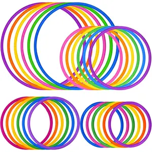 24 Pcs Multicolor Plastic Toss Rings Ring Toss Game Carnival Rings for Speed and Agility Practice Games, Garden Backyard Outdoor Games, Bridal Shower Game, Game Booth (4 Sizes)fidget toys