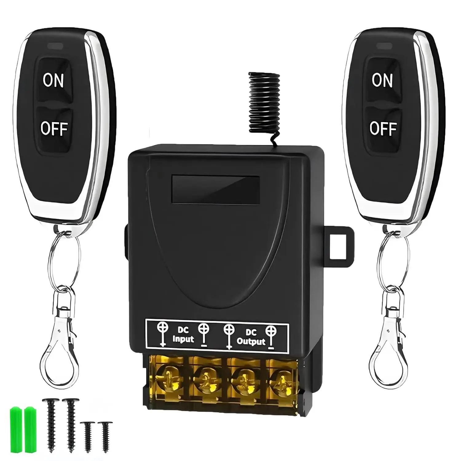 12V Remote Control Switch Wireless,Low Voltage DC 12V-72V 30A RF Relay Switch Kit Garage Doors,Motors,Pumps,Roller Shutters,Lights - 328ft Long Range