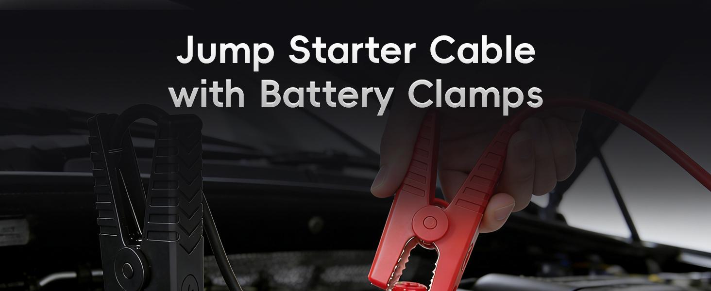 EC5 Smart Jump Starter Clamps, Heavy Duty Replacement Alligator Clips for 12V Portable Car Battery Booster, Universal for SUV/Truck/RV (LCD Screen)