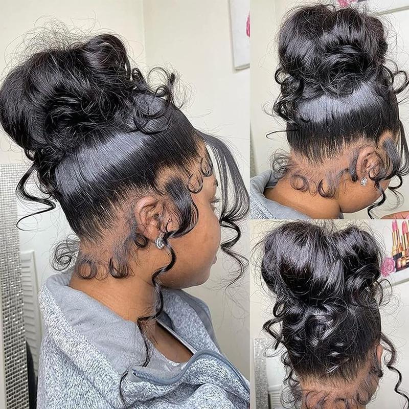 Bling Hair 30 Inch 360 HD Full Lace Front Wig Straight Human Hair Body Wave Transparent Lace Front Wigs Brazilian 180 Density Pre Plucked Drawstring Hidden Strap For Women