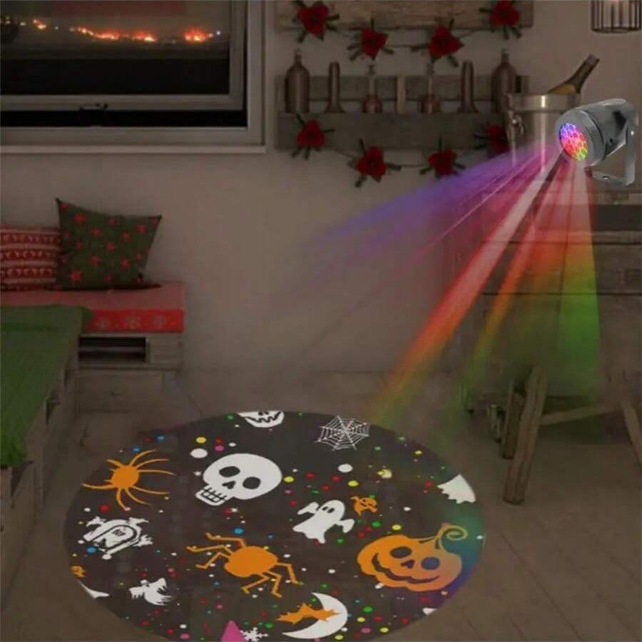 Halloween LED Projector Light, 1 Box Ghost & Pumpkin Patterns Projector Light, Ambient Room Lighting for Halloween Party Decor, Led Spotlight