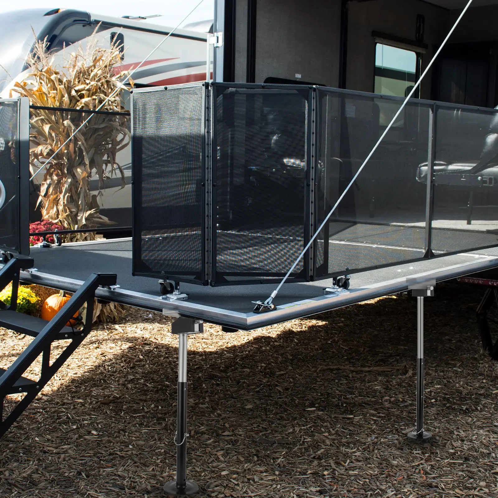 4-Pack RV Slide Out Support Jacks, Adjustable Height 21.06-34.25 Inches Heavy Duty Steel Stabilizer Stands, Supports Up to 10,000 Lbs for Camper Travel Trailer Truck
