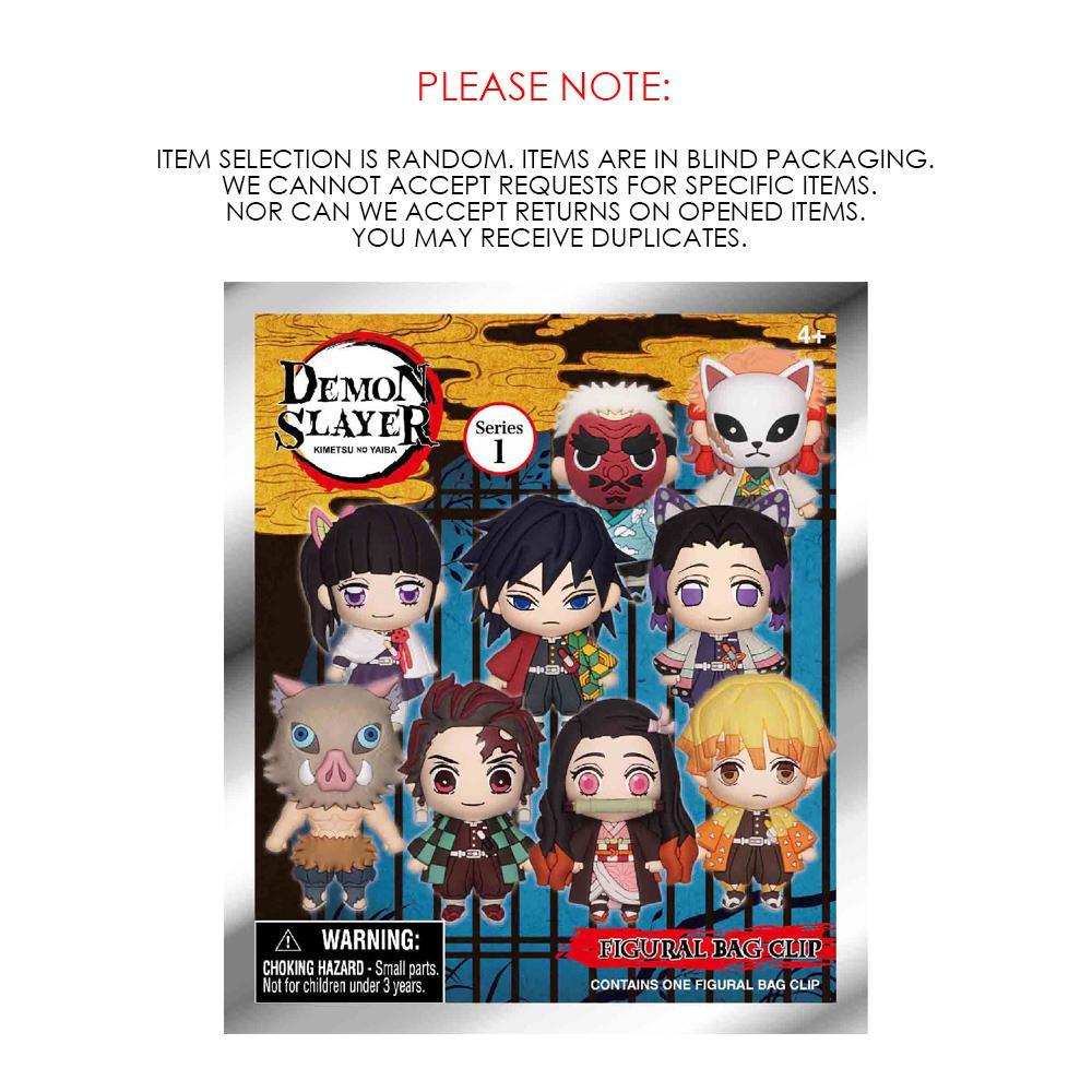 Demon Slayer 1PC Mystery Bulk Bag Clip Cute Mini Nezuko Tanjiro Zenitsu Inosuke Random One 3D Anime Character Blind Box Design Action Figures Collectible Toys Furniture Decoration Keyring Keychain Officially Licensed