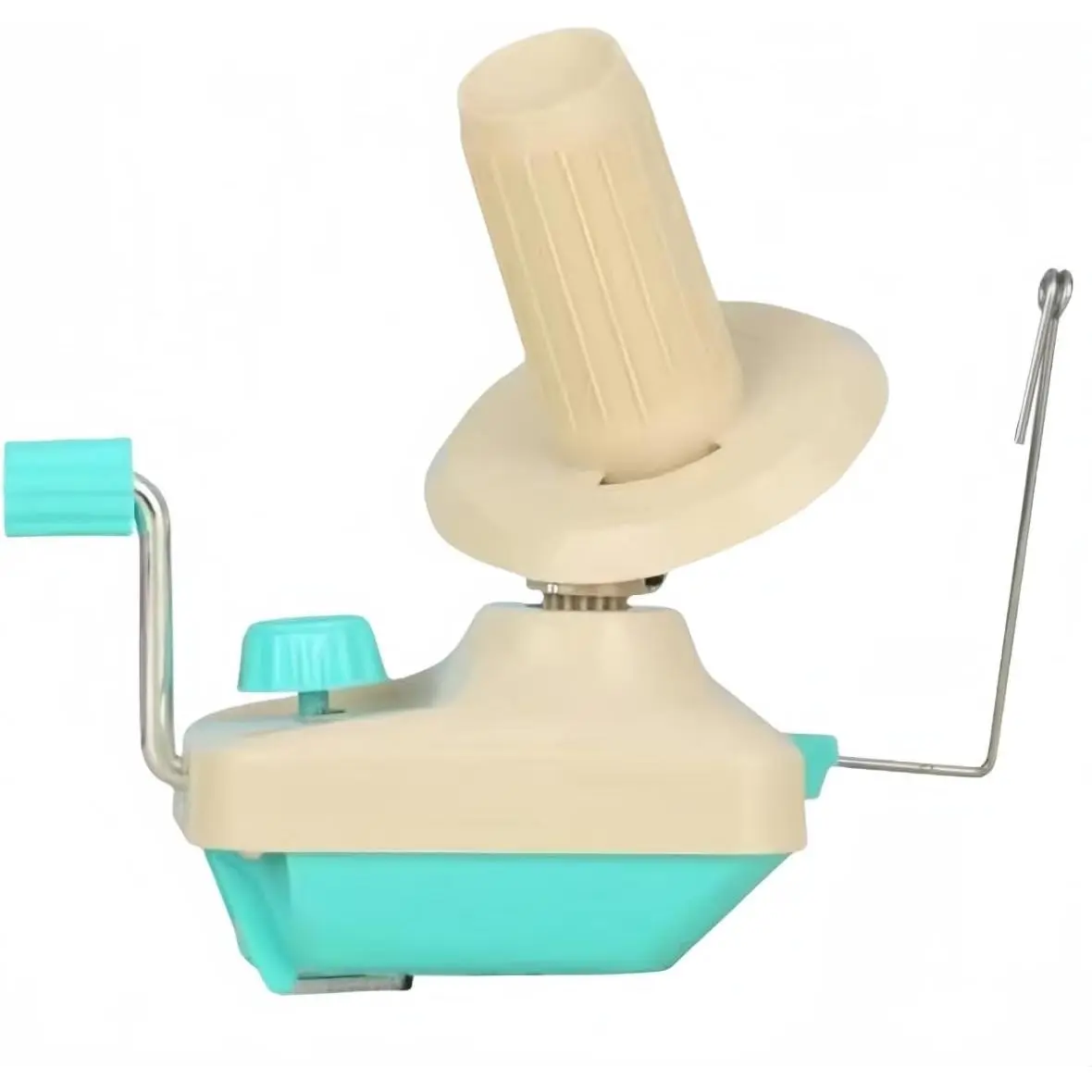 Yarn Winder Fiber Yarn String Ball Winder Holder Hand Operated (Cyan)