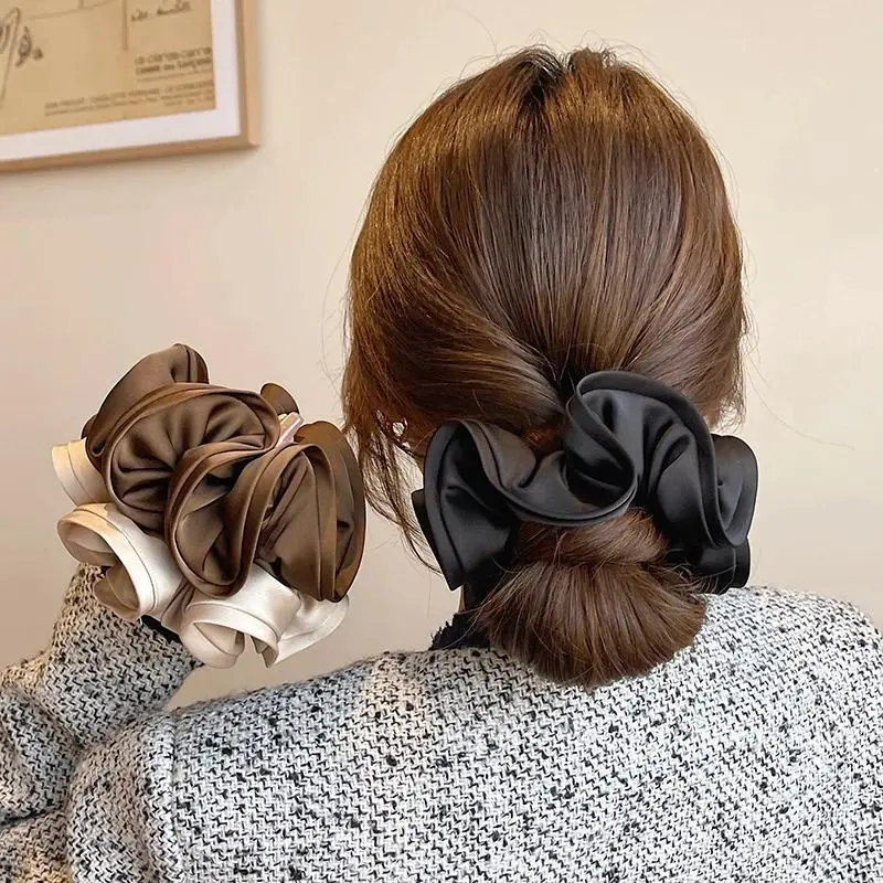 1/3/4Pcs Korean Large Satin Hair Scrunchies for Women Fashion Elastic Hair Band New Style Women Ponytail Hair Accessories
