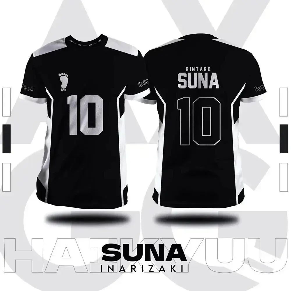 Men's Summer T-shirt Plus Size Top 3D Printed Haikyuu Inarizaki Cartoon Anime Cosplay Pattern Breathable Short Sleeved Shirt