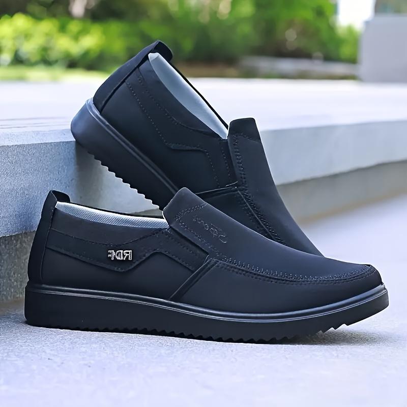2025 New Men's Slip-On Sneakers/Loafers - Lightweight Non-Slip Rubber Sole, All-Season Comfort, Slip-Resistant Traction for Outdoor Hiking & Urban Commuting - Breathable Fabric Upper, Round Toe Design, NOT LEATHER