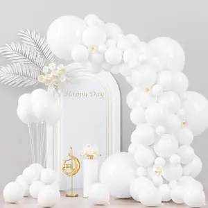 130pcs White Latex Balloons in Different Sizes 18" 12" 10" 5" for Birthday Baby Shower Graduation Wedding Anniversary Party Decorations