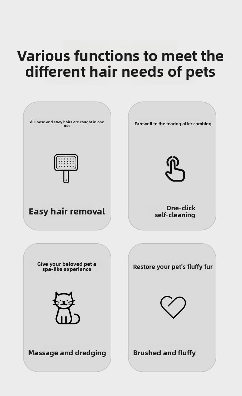 Pet Supplies Dematting Deshedding Pet Comb for Dogs & Cats, Grooming Massage Brush for Removing Loose Fur