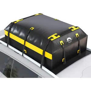 Rooftop Cargo Carrier  Soft-Shell Carriers, Heavy Duty  Roof Bag  Without Rack,  Topper Luggage Carrier-with 6 Hooks&Mat(19.4 Cuft)