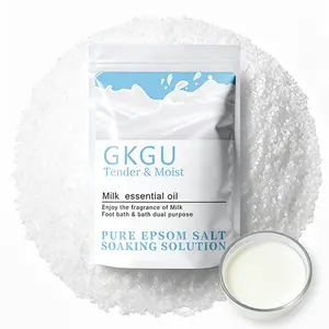 GKGU White Milk Bath Salt, Body Bath Salt, Mild Exfoliating Bath Agent, Moisturizes the Skin and Softens Body Bath Salt, Suitable for all skin types