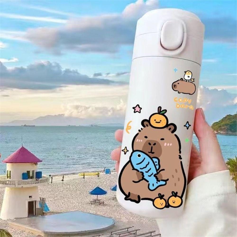 Capybara Insulated Stainless Steel Water Bottle for Children Cartoon Leakproof Large Capacity 420ML Sport Water Bottle Capybara Insulated Stainless Steel Water Bottle for Children Cartoon Leakproof Large Capacity 420ML Sport Water Bottle