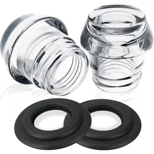 Coffee Percolator Plastic Knob Top and Washer Rings Compatible with Farberware Yosemite Coffee Percolators, Fit for Farberware Coffee Maker Replacement Parts,Transparent Coffee Percolator Top 2 Sets