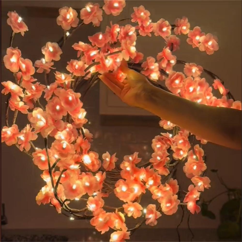 Cherry Blossom Branch Shaped LED Lights, USB Powered Creative DIY Holiday Vine Light, Suitable for Living Room, Bedroom Wall Decoration, Interior LED Lights for Bedroom Fall Decor, Prince Room, Led Lighted
