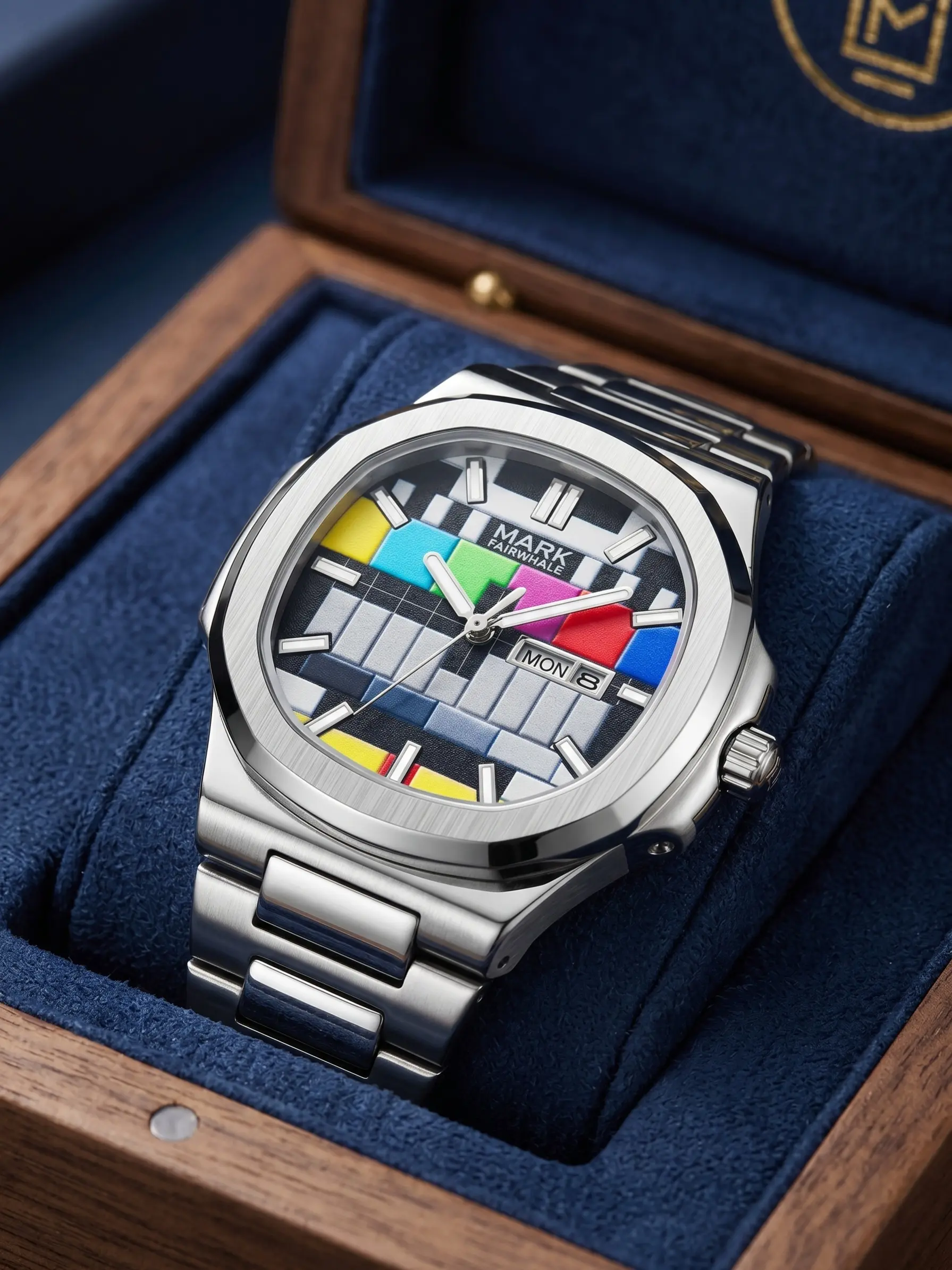 Mark Fairwahle Men's Retro TV Series Analogue Quartz Watch, Unique Nautilus Design, Fashionable Minimalist Style, Model Fw-5210