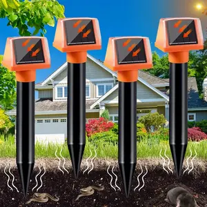 Solar Powered Ultrasonic Animal Repeller, Smart Light Sensor Rodent & Snake Deterrent, Eco-Friendly Pest Control Device