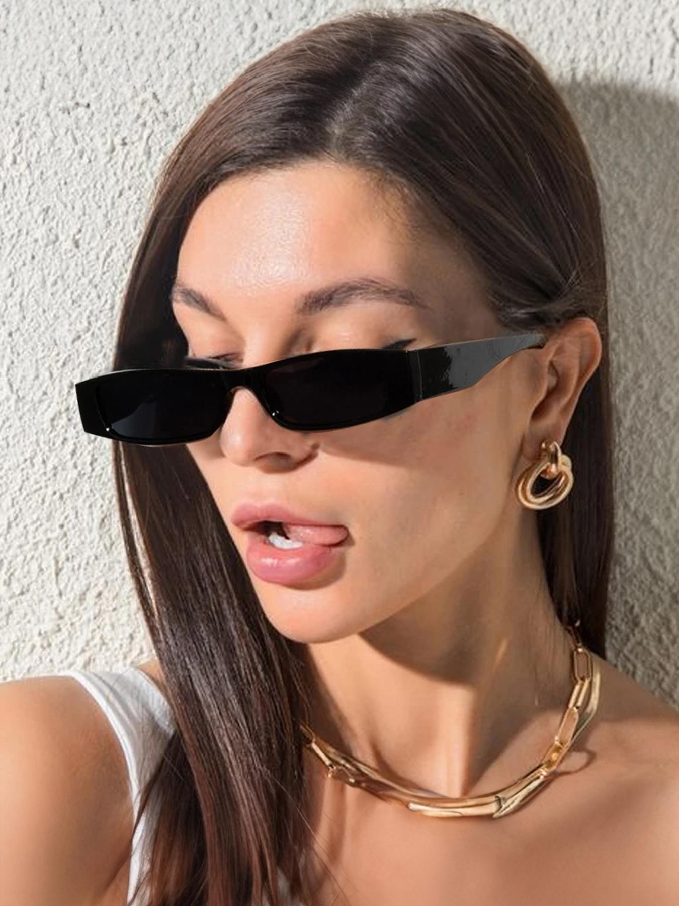 Unisex Vintage Rectangle Frame Eyeglasses, Trendy Casual Full Rim Eyeglasses for Everyday Use, Fashion Accessories for Outdoor Activities, Vintage Rectangle Shades