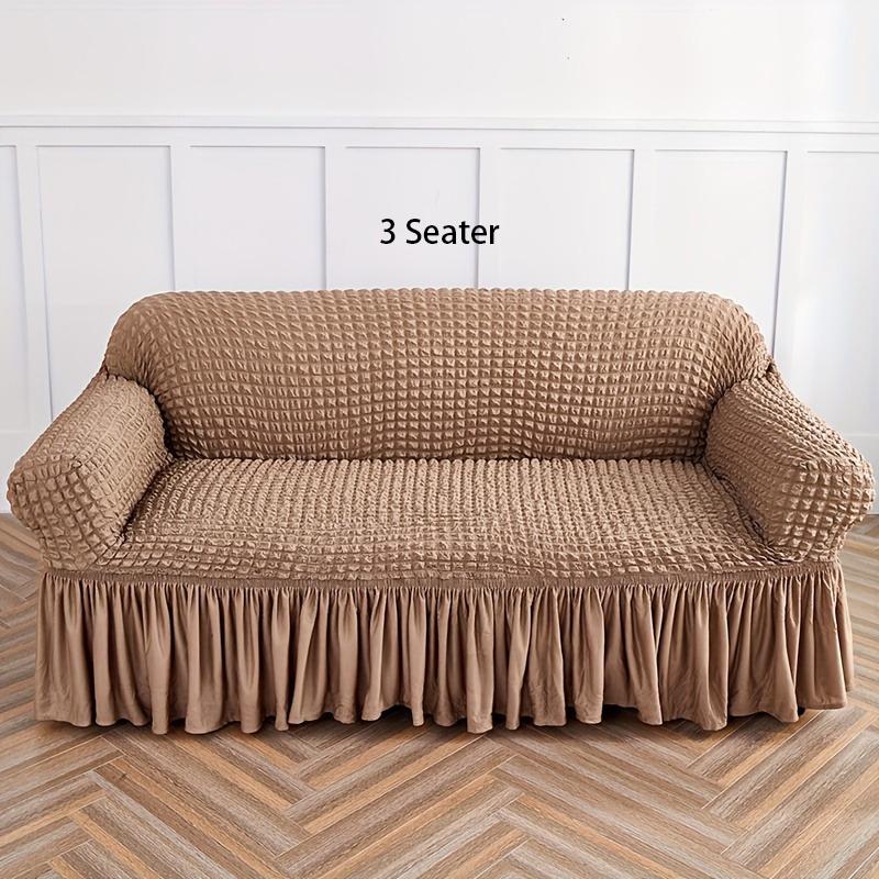 Solid Color Sofa Cover, 1 Set Non-slip Sofa Slipcover, Elastic Sofa Slipcover, Dustproof Sofa Protector, Sofa Protective Cover for Home Living Room