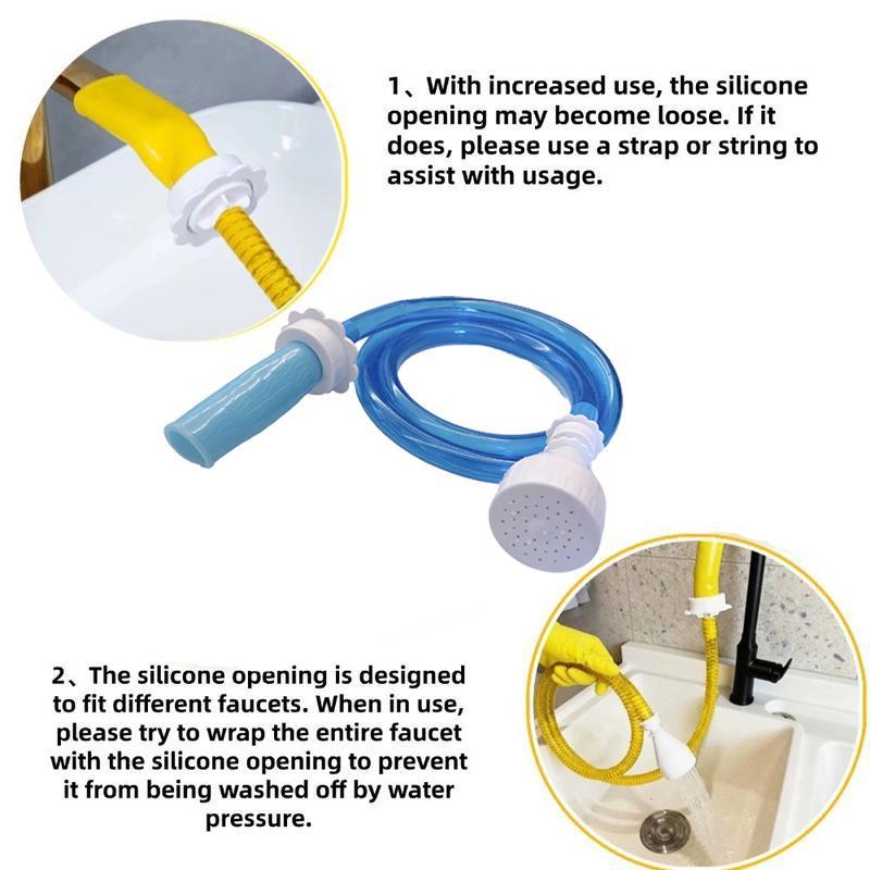 Slide-On Bathtub Faucet Sprayer Attachment – Ultra-Flexible Dog Shower Adapter Portable handheld pet shower head - connects to bathtub spout with a 5-foot hose.No installation needed, perfect for quick rinses.Easy to use whenever you need it.