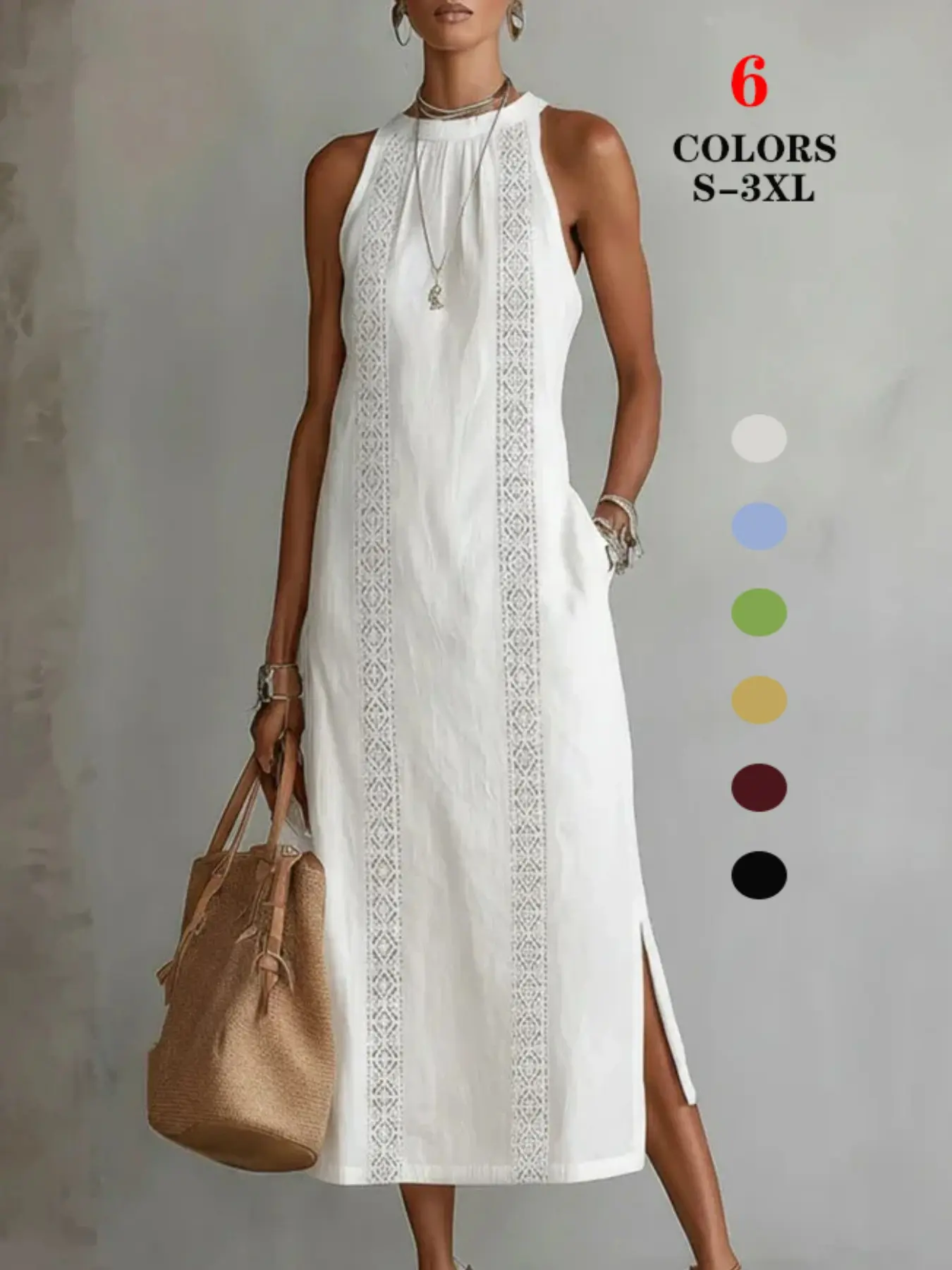 2026 Summer Women's Short Sleeve Long Dress Solid Color Loose Fit Fashion Casual Maxi Dresses for Ladies Daily Wear Vacation Beach Going Out Trendy Summer Women Clothing