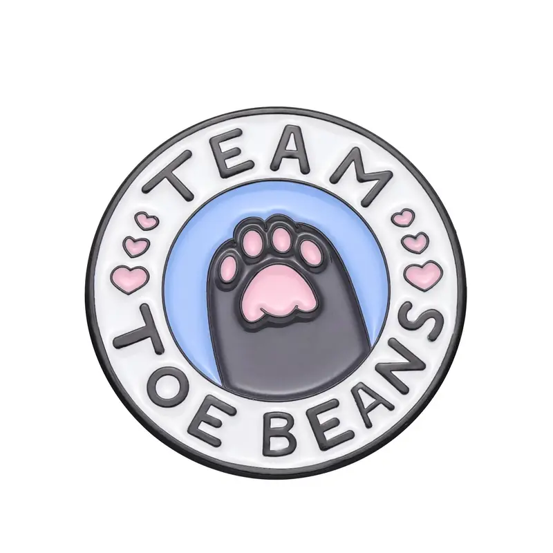 Cute Team Toe Beans Cat Paw Design Brooch Pin Clip, Lapel Brooch, Lapel Pins, 2024 Trendy Cartoon Animal Heart Round Shaped Alloy Jewelry, Fashion All-match Brooch for Women & Men, Versatile Clothes Accessories, Styling