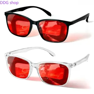 Sleep Aid Red Lens Glasses for Men Women, 99.9% Blue Green Light Blocking with Dual AR Coatings, Lightweight TR90 Square Frame, Anti Eyestrain Computer Gaming Nerd Style Eyewear for Daily Eye Protection summerwins