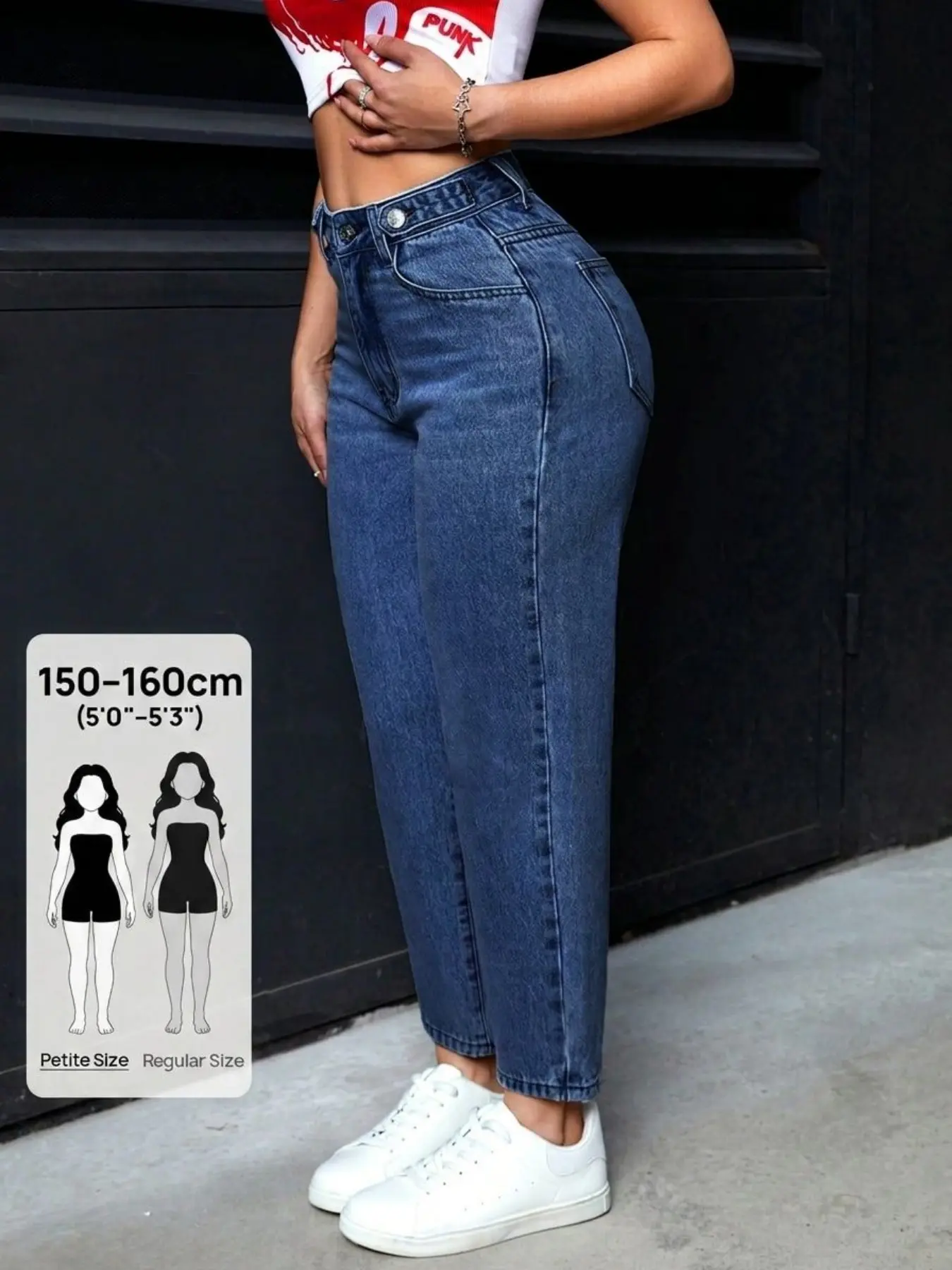 Vintage Washed High Waist Two-Buckle Straight Leg Pants, Loose Fit Conceal Fat Commuter Casual Nine-Inch Jeans, Comfortable and Stylish