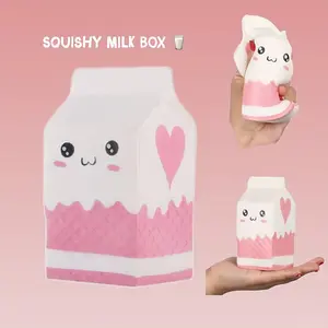 Kawaii Squishy Milk Carton Toy, Sensory Fideget Toy, Slow-Rising Relaxing Squeeze. Soft PU Material. Pefect for Party And Festival Gift And Classroom Prizes., Festival Giveaway, Sensory, Playful Design, Cute Squishy, Highquality Squishy
