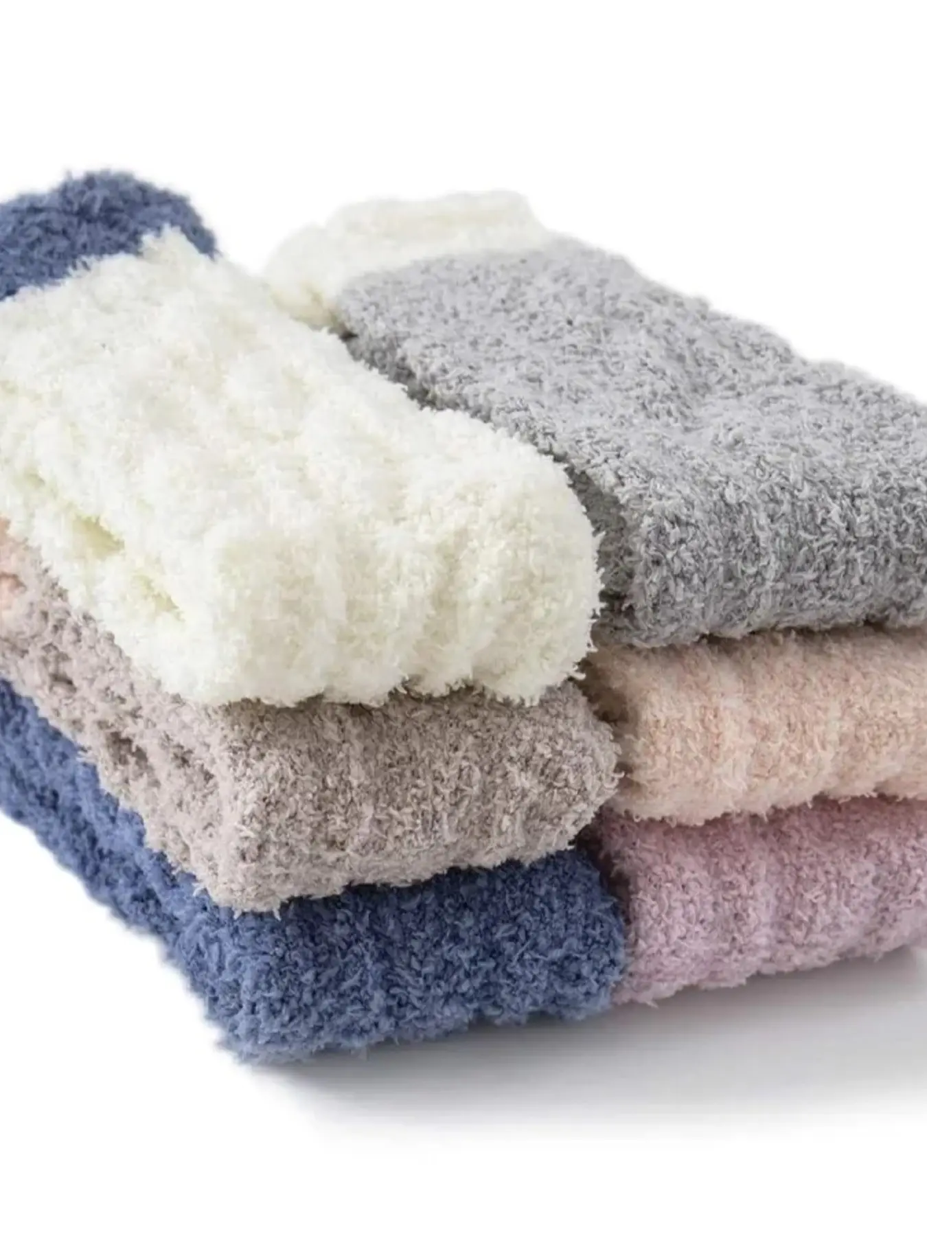 6 Packs Multicolor Coral Fleece Thermal Sleep Socks, Soft Fluffy Indoor Lounge Hosiery, Warm Maternity House Socks for Ladies
