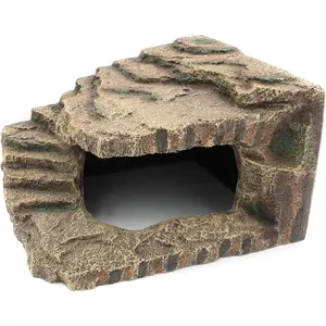 Extra Large Resin Reptile Hideout Cave Habitat Decor for Leopard Gecko, Lizards, Toad, Turtle