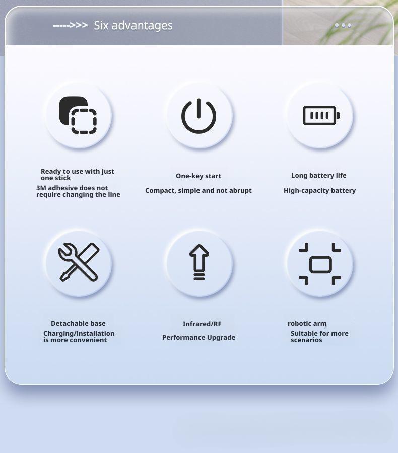 Wireless remote control switch for smart, lazy-person light switch, automatic remote control for bedroom lights.n