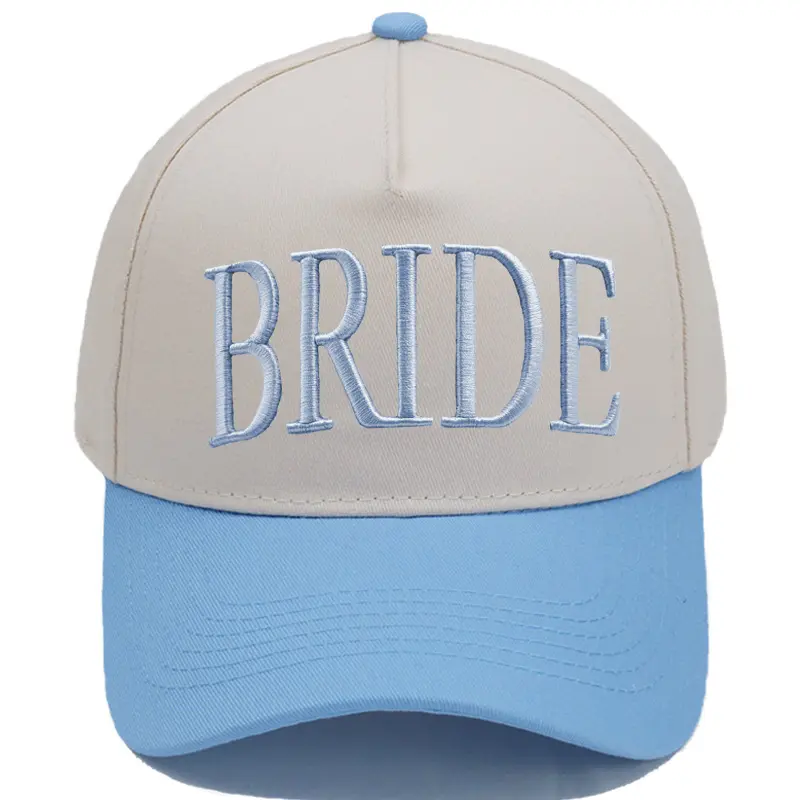 Premium "Something Blue" Flawless Embroidery 2-Tone Women's Bride Dad Hat - Adjustable Strap Sports & Outdoor Accessory, All Seasons Adults' Bachelorette Gift, Clean Girl Aesthetic Hat, Premium, Flawless Embroidery, Two-Tone