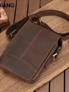 Hot-selling retro leather shoulder messenger bag casual commuter multi-functional men's bag classic clamshell leather bag