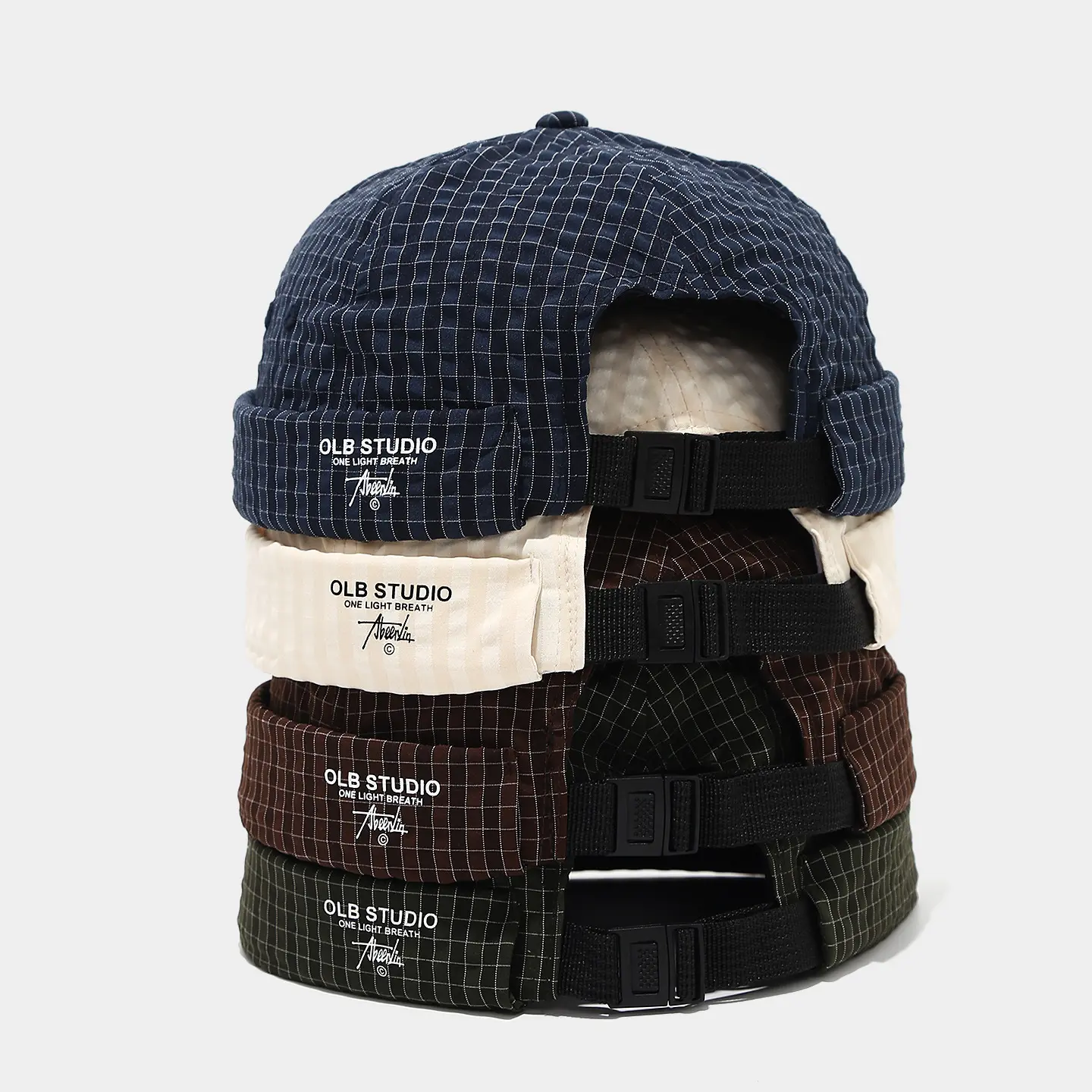 Main Character Energy Grid Brimless Hat Baddie Y2K Viral Streetwear Docker Cap Effortless Glamour Plaid Skull Cap Adjustable Men Women