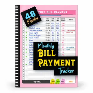 Monthly Budget Planner and Bill Tracker Notebook, 960 Records Finance Planner for Expense Tracking, Bank Account Log, Debt Payoff Planning and Office Desk Organization
