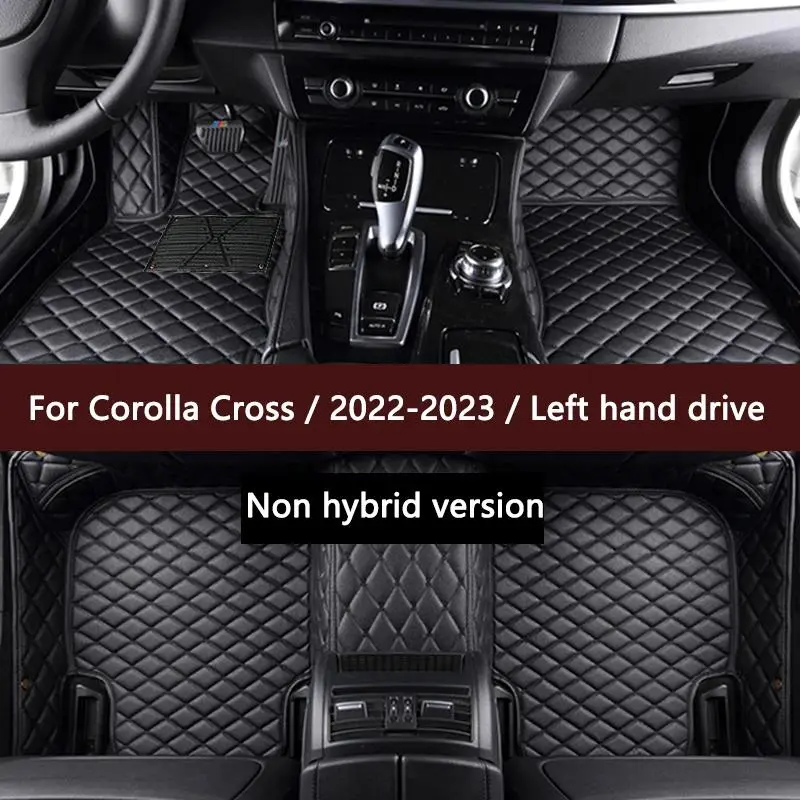 [LHD] 3pcs/set Faux Leather Car Floor Mats Automotive Mats For Toyota For Corolla Cross/2023 2022/Left hand drive 5 Seats Car Mats Auto Interior Accessories Foot Pads