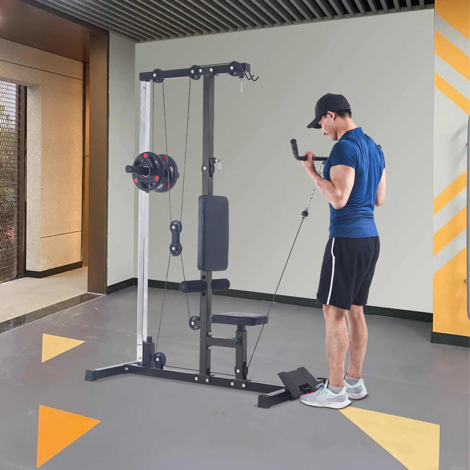 LAT Pulldown Machine Home Gym Cable Machine High/Low Dual Pulley