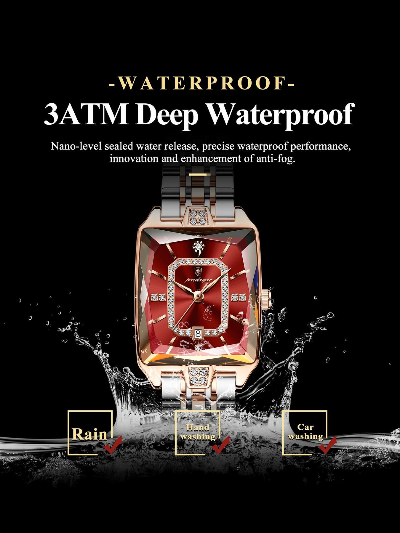 Women's Elegant Rectangle Dial Analog Quartz Watch, Exquisite Trendy Wristwatch, Fashionable Watch for Women As Gift with Box, Modern Fashionable Wristwatch