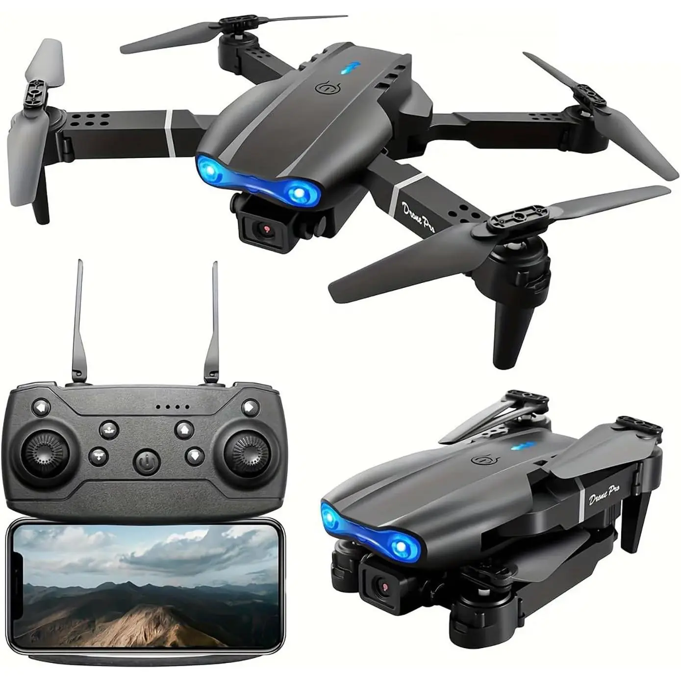 Drone with Camera, Foldable RC Quadcopter for Beginners, Remote Control Drone Toy for Indoor & Outdoor Use, Gift for Teens & Adults