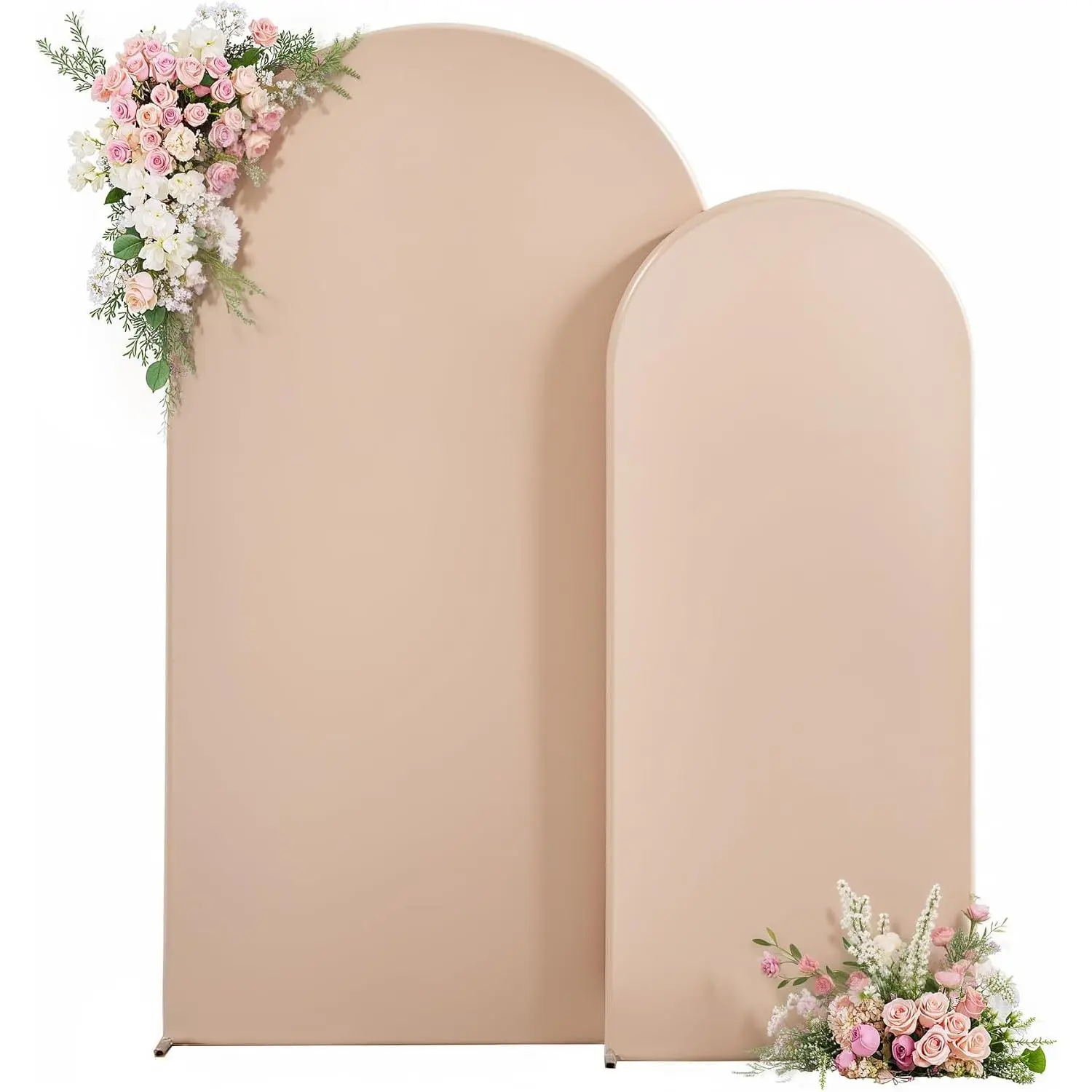 Nude Arch Backdrop Cover Set of 2 Birthday Party Balloon Arch Covers Stretchy Wedding Nude Arch Covers 7.2 and 6ft Spandex Banquet Graduation Bridal Baby Shower Backdrop Photo Background