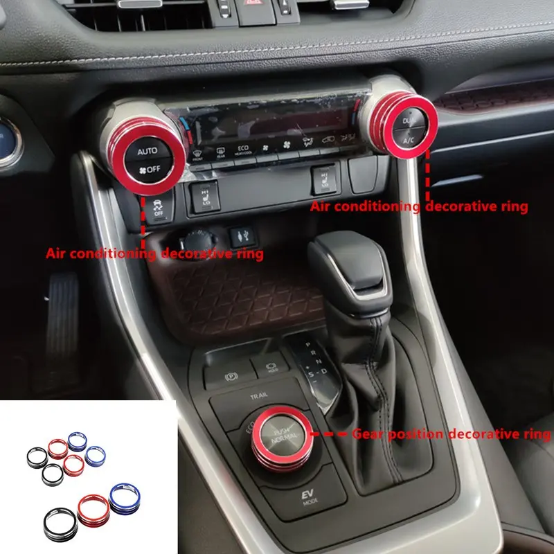 3-Piece Car Interior Set, Creative Aluminum Knob Decor for Toyota Rav4 20-24, Durable Scratch-Resistant Dashboard & Gear Shift Knobs