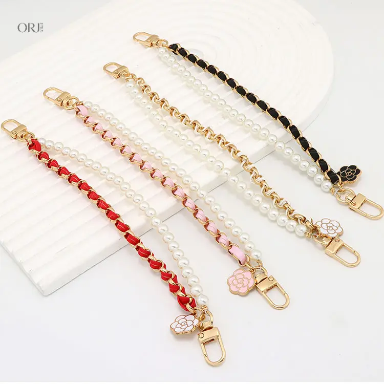 Elegant Faux Pearl PU Threaded Phone Chain Charm, Universal Detachable Pearl Bead Phone Wrist Lanyard, Stylish Anti-Lost Hanging Strap Accessory Fits All Smartphone Cases Women Daily Fashion Decor summerwins,Rose,sterling,silve,stai,ae,virgin,personalize,