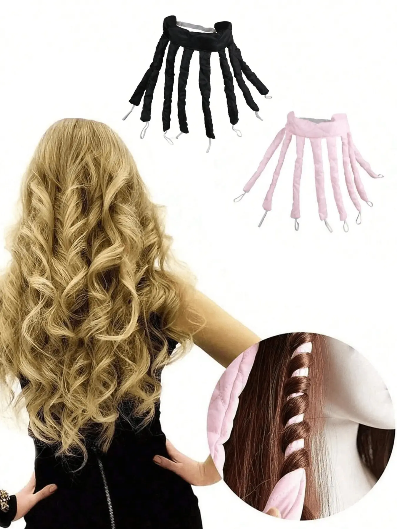 1pc Curling Stick, No Heat Headband Curling Iron, 8-Tooth Heatless Curls, Overnight Curling Hair Styling Tool, Foam Curler Rods, Heatless Curlers Headband, Salon, Party, Gift, Women's Bathroom Hair Accessories, Soft Wave Hair Band