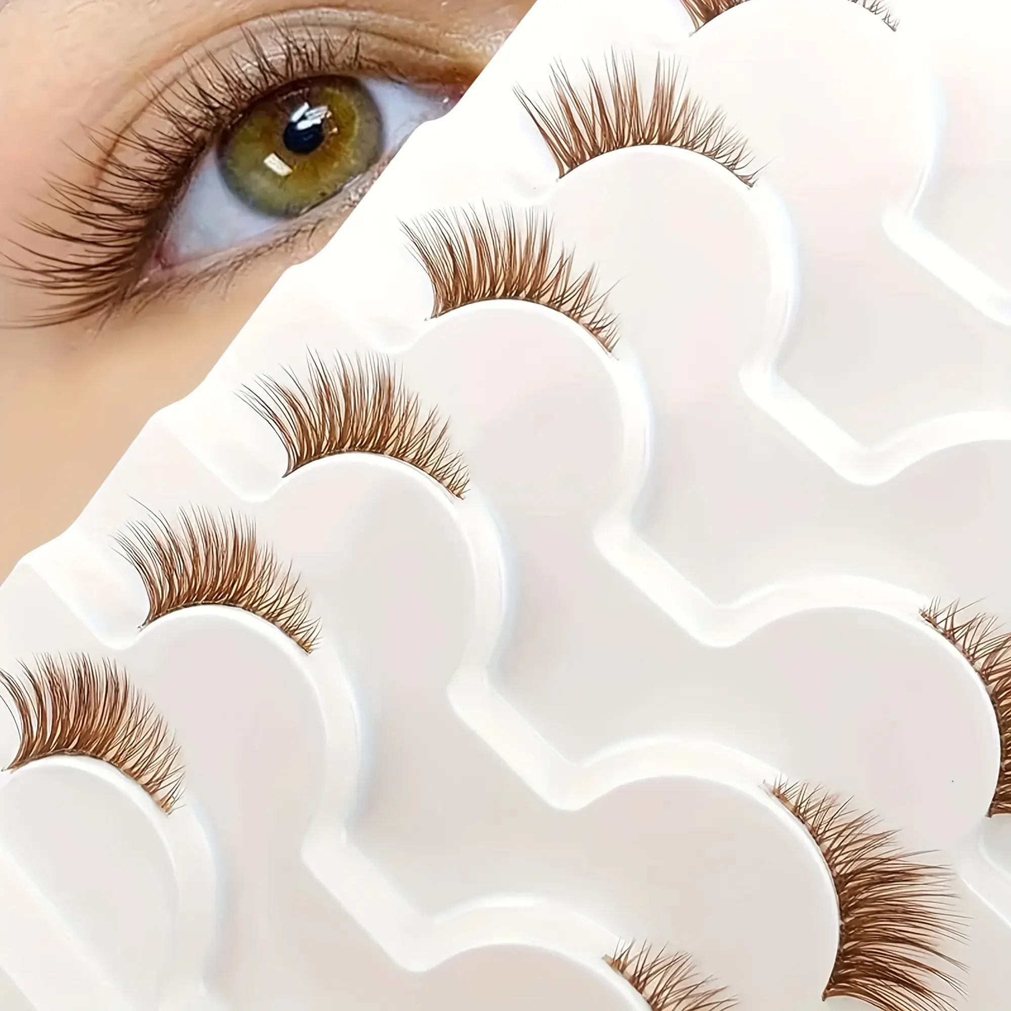 7 Pairs Half Eye Whispy Lashes, Natural Look, Beginner Friendly, Daily Use, Perfect Makeup, Fox Style False Eyelashes