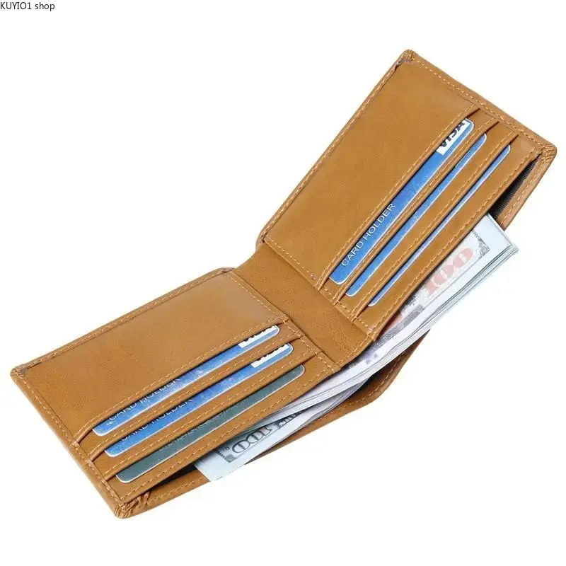 Men’s Custom Leather Bi-Fold Front Pocket Wallet, Ultra Slim RFID Blocking Credit Card Holder, Engravable Minimalist Purse, Personalized Keepsake Gift for Dad, Sons and Family, Timeless Accessory for Daily Carry