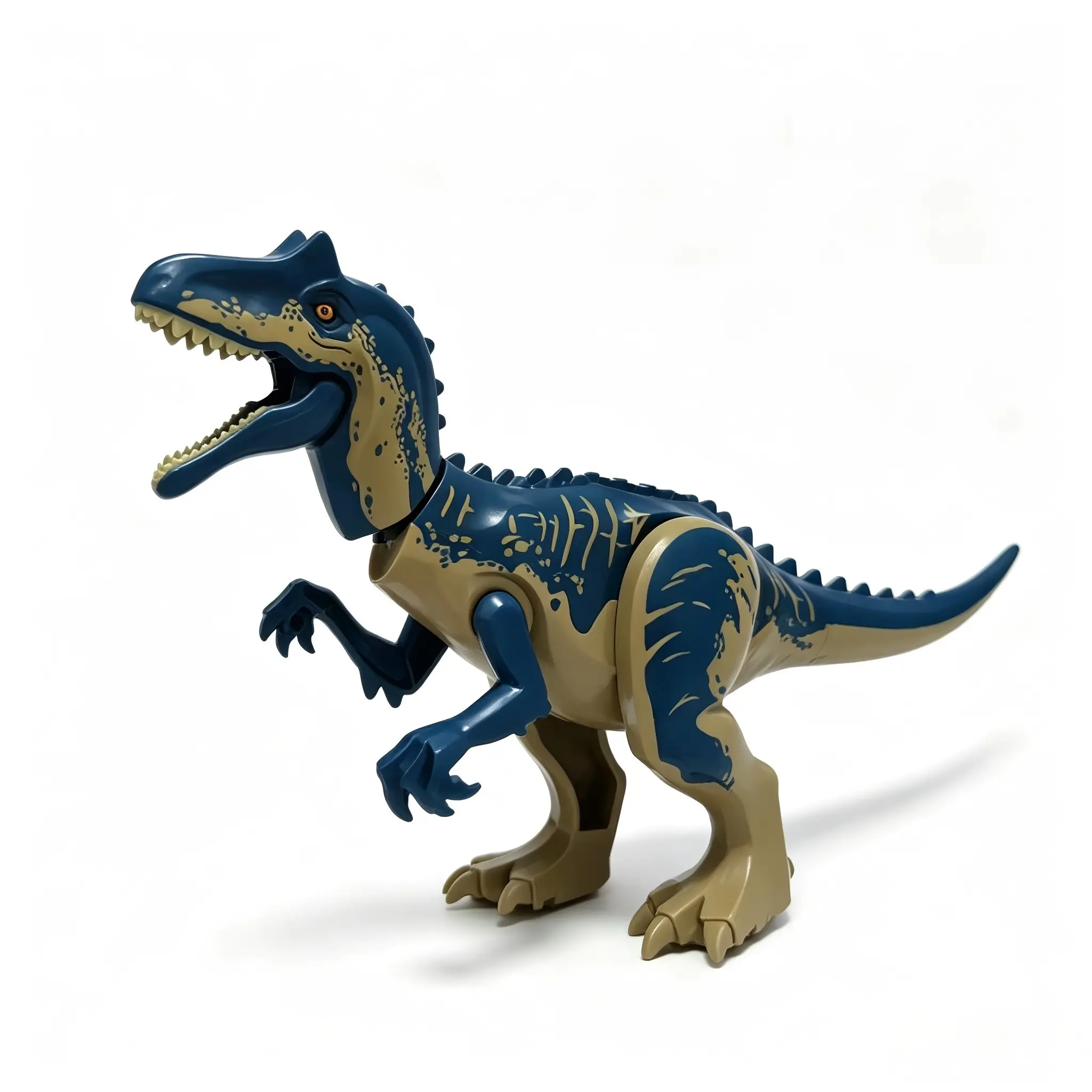 28.5cm Large Tyrannosaurus Rex Building Blocks, Jurassic Simulation Blue Pattern, Multi-Joint Puzzle Toy, Boy's Birthday Gift