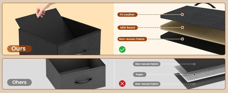 Sikaic Modern 55 Inch LED TV Stand Dresser with Power Outlets & PU Leather Storage Drawers Black 55.1"W x 11.8"D x 29.5"H for TVs up to 65 Inches